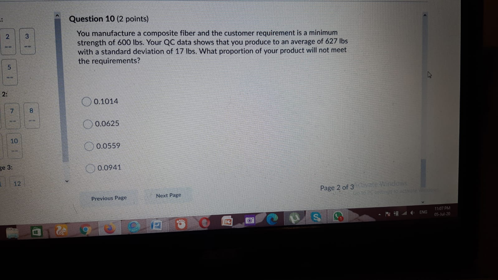 2 3 Question 10 (2 points) You manufacture a