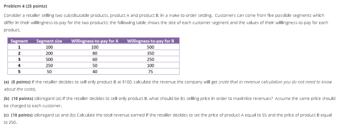 Problem 4 (25 points) Consider a retailer selling