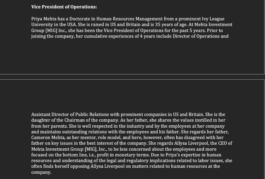 THE COMPANY Mehta Investment Group [MIG] Inc. is