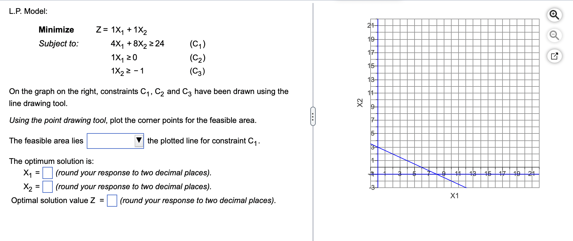 L.P. Model: 21 Minimize Subject to: 19 + Z = 1X1