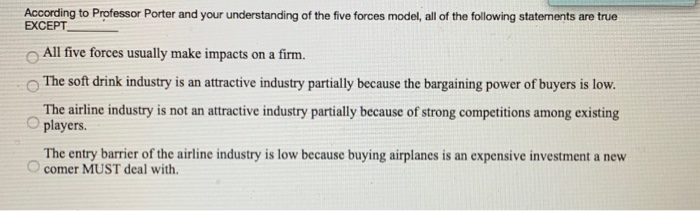 According to Professor Porter and your