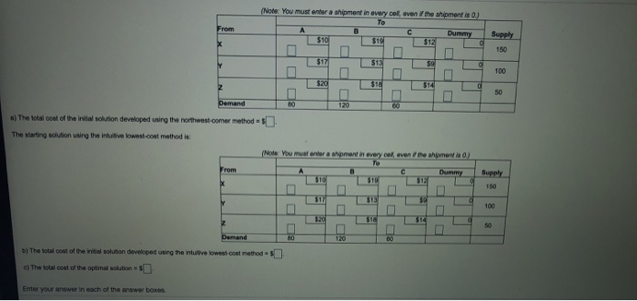 Find an initial solution to the following