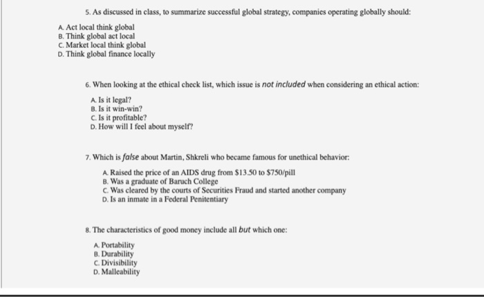 5. As discussed in class, to summarize successful