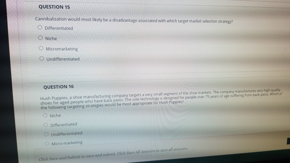 Marketing Question QUESTION 15 Cannibalization