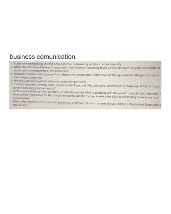 business comunication Explain the methodology