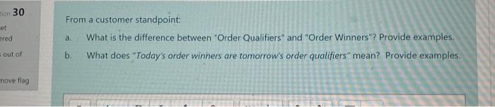 Tion 30 et Pred a. From a customer standpoint
