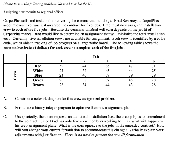 Please turn in the following problem. No need to