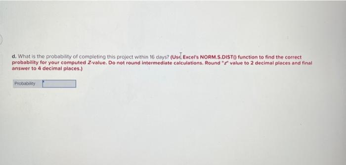 The following represents a project that should be