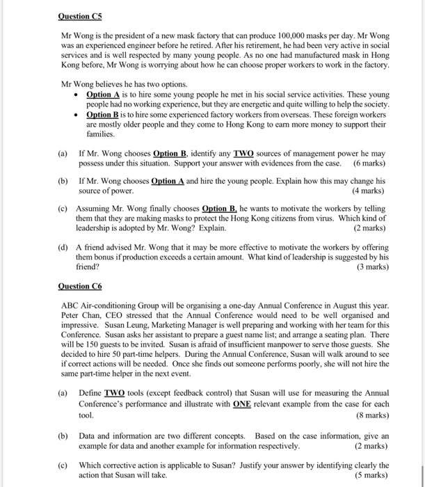 Question C1 BurgerK is a fast-food chain