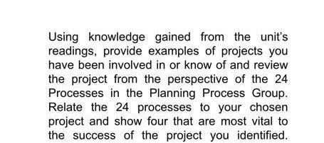 Using knowledge gained from the unit's readings,
