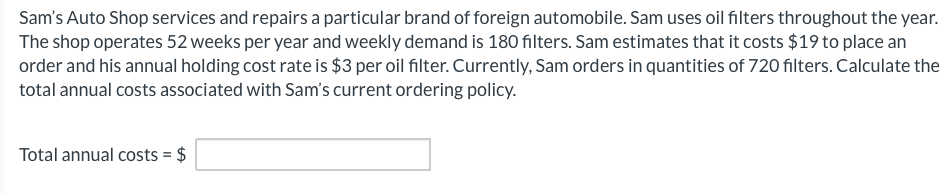 Sam's Auto Shop services and repairs a particular