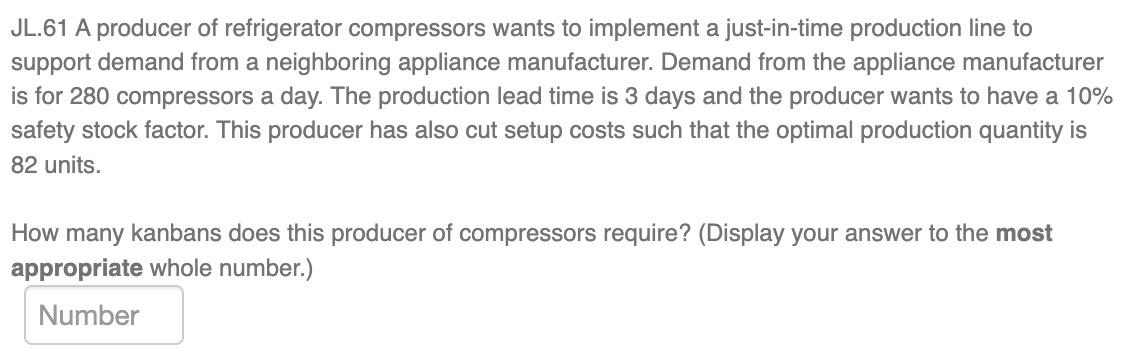 JL.61 A producer of refrigerator compressors