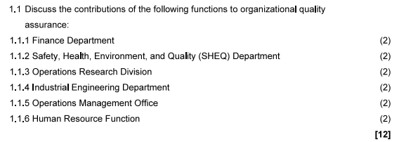 1.1 Discuss the contributions of the following