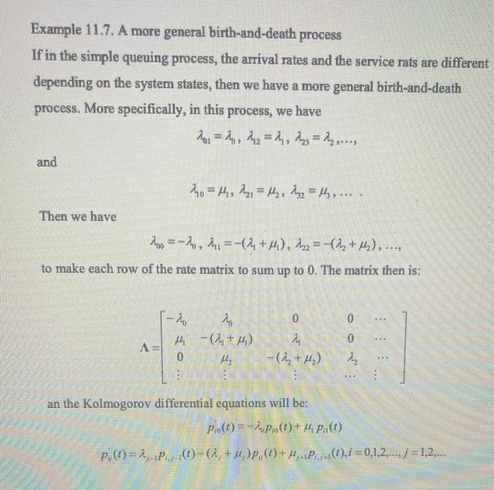 11. In the simple queueing model of Example 11.6