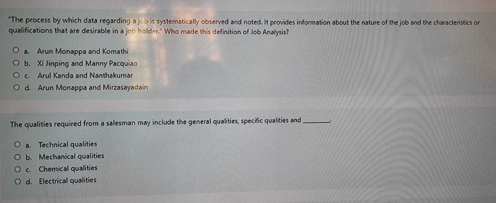 "The process by which data regarding a job is