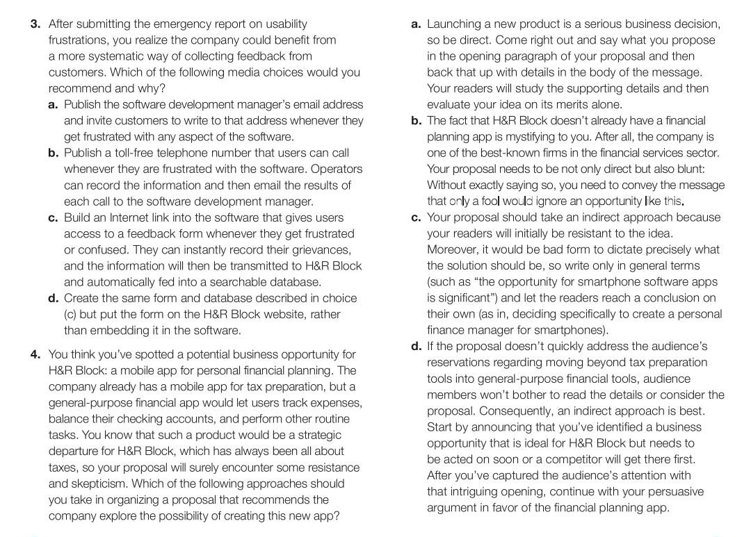 Answer the 4 questions considering everything