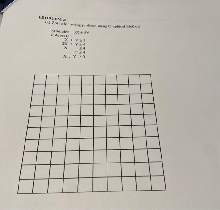 PROBLEM 2: (a) Solve following problem using
