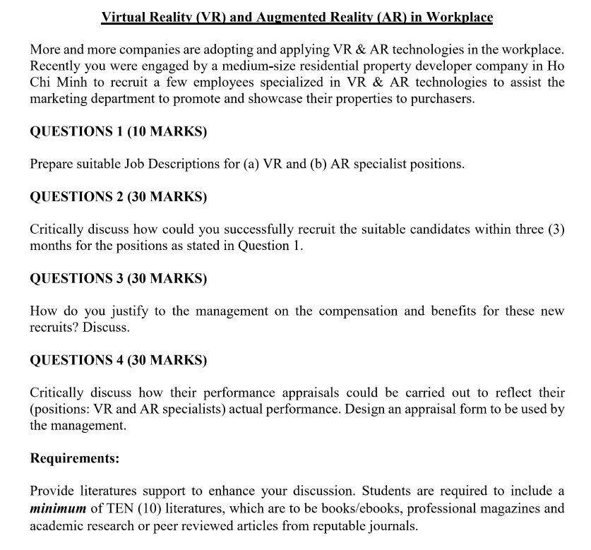 Virtual Reality (VR) and Augmented Reality (AR)