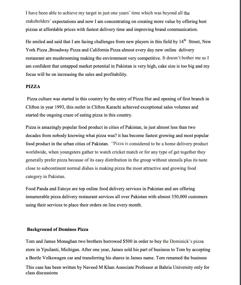 Recommend strategies for the revival of Domino's