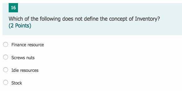 3 Global Supply Chain does not include (2 points)