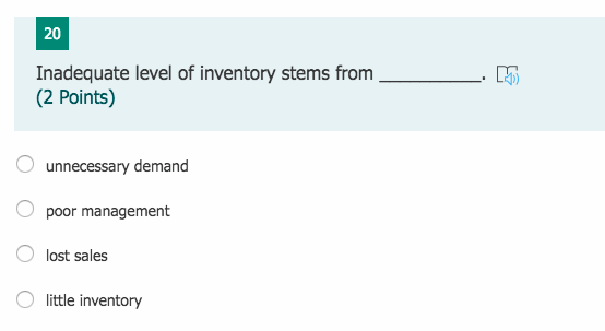 3 Global Supply Chain does not include (2 points)