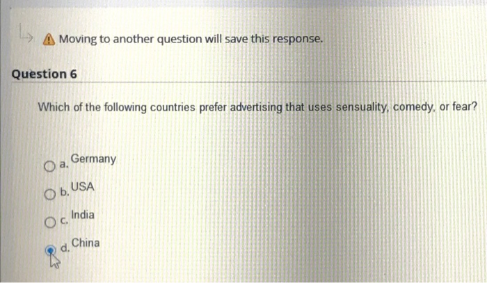 A) A Moving to another question will save this