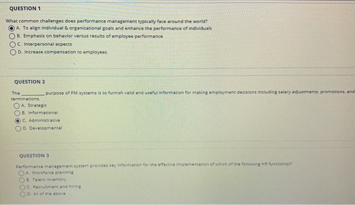 QUESTION 1 What common challenges does