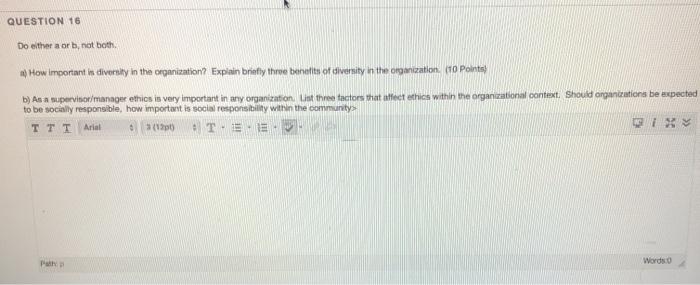 QUESTION 16 Do either a orb, not both How