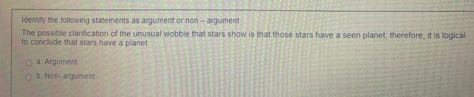 please do it Identify the following statements as