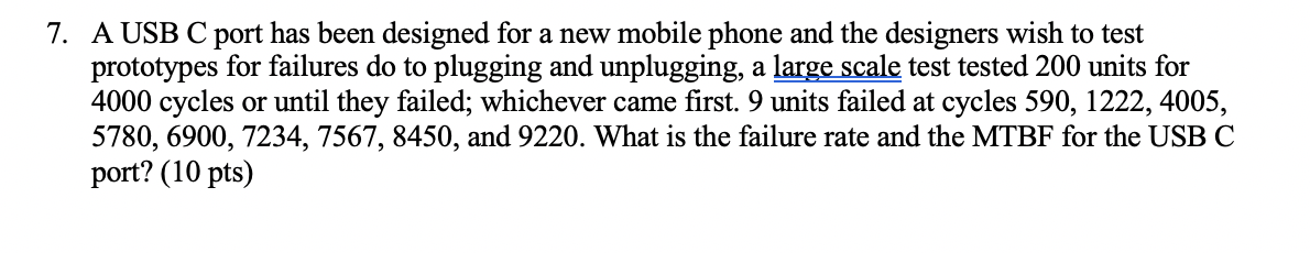 7. A USB C port has been designed for a new