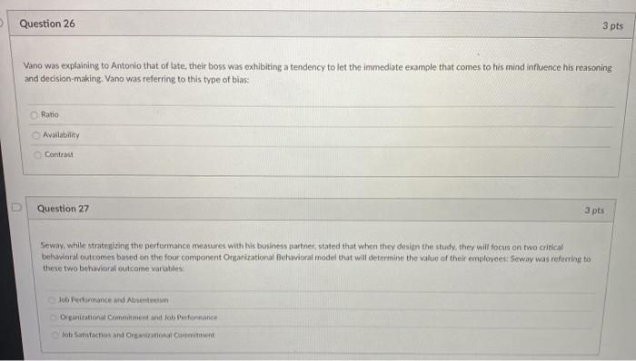 Question 26 3 pts Vano was explaining to Antonio