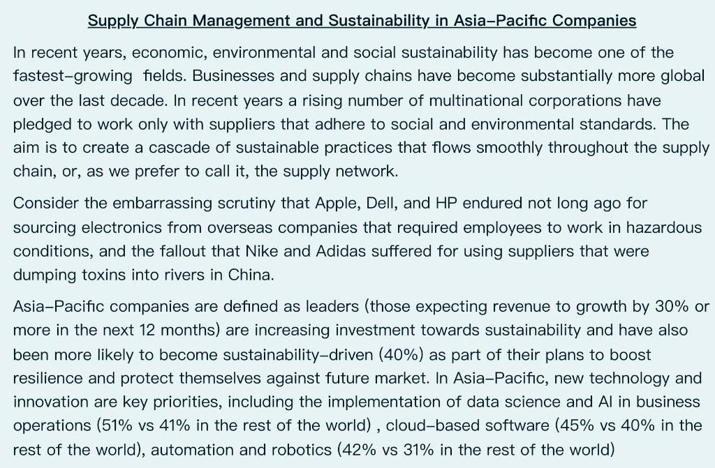 Question (2): Discuss on logistics and supply