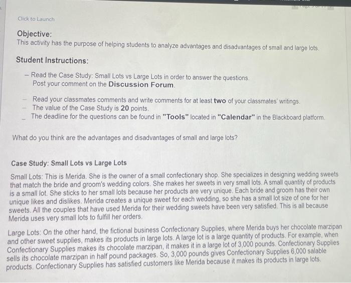 help Click to Launch Objective: This activity has