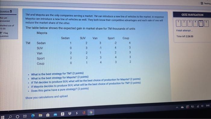 Redig Question 5 QUIZ NAVIGATION Not yet anawered