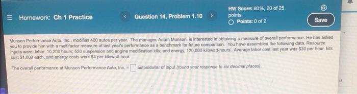 Homework: Ch 1 Practice Question 14, Problem 1.10