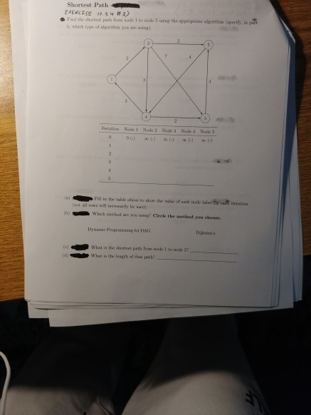 Shortest Path EXERCISE 124 #2) Find the puth from
