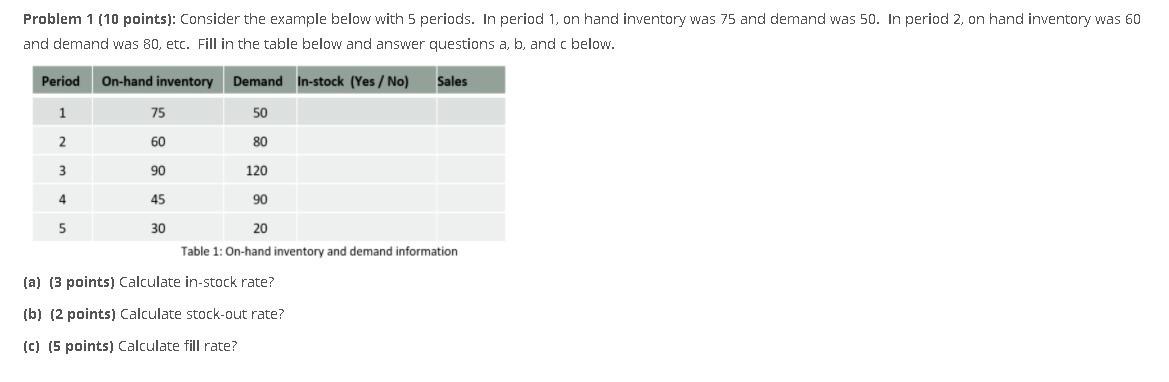 Problem 1(10 points): Consider the example below