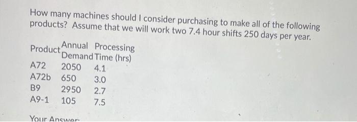 How many machines should I consider purchasing to