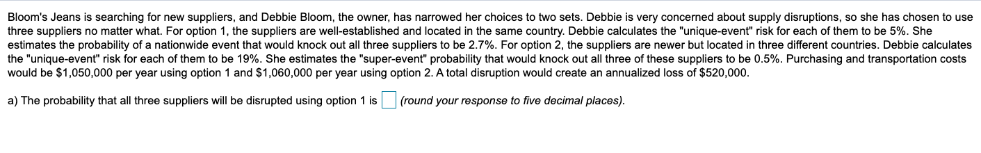 Please answer all parts below: a) The probability