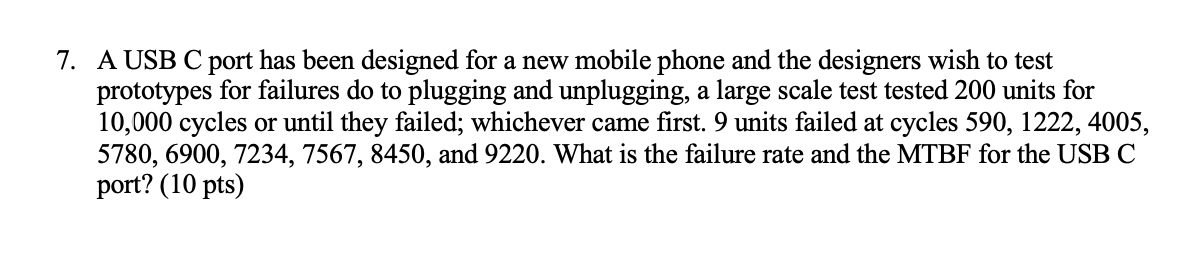 7. A USB C port has been designed for a new