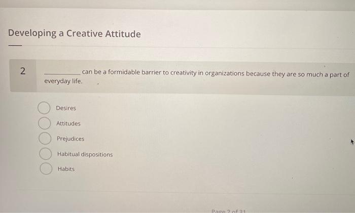 Developing a Creative Attitude 2 can be a