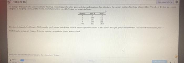 Problem 16 with added for the de Coming show them
