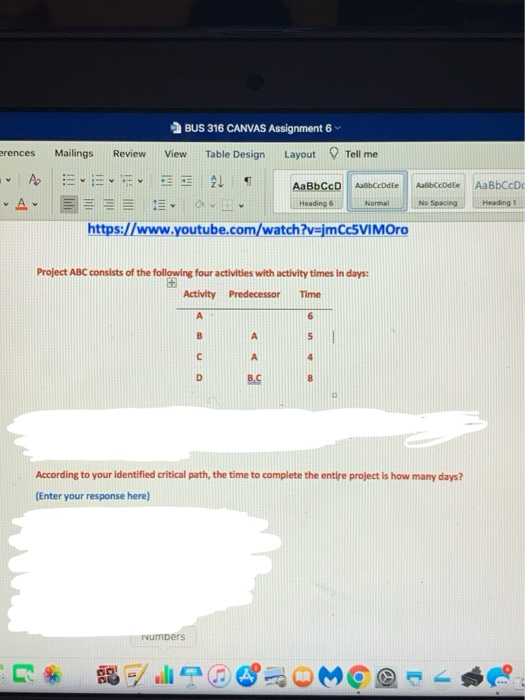 BUS 316 CANVAS Assignment 6 erences Mailings