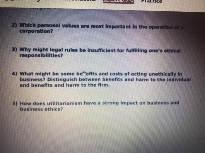 cuce 2) Which personal values are most important