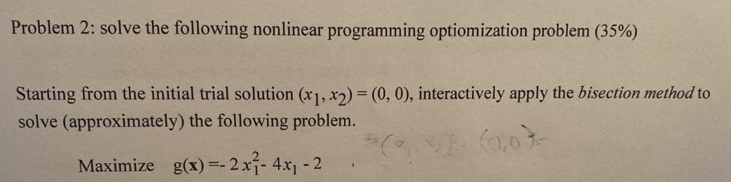 Problem 2: solve the following nonlinear