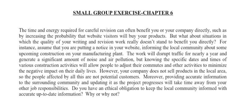 Answer these Case Study questions SMALL GROUP