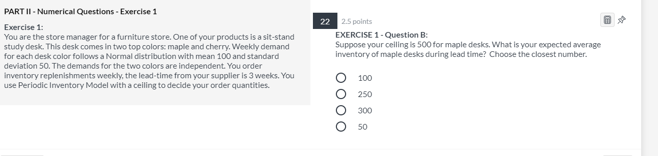 PART II - Numerical Questions - Exercise 1 22