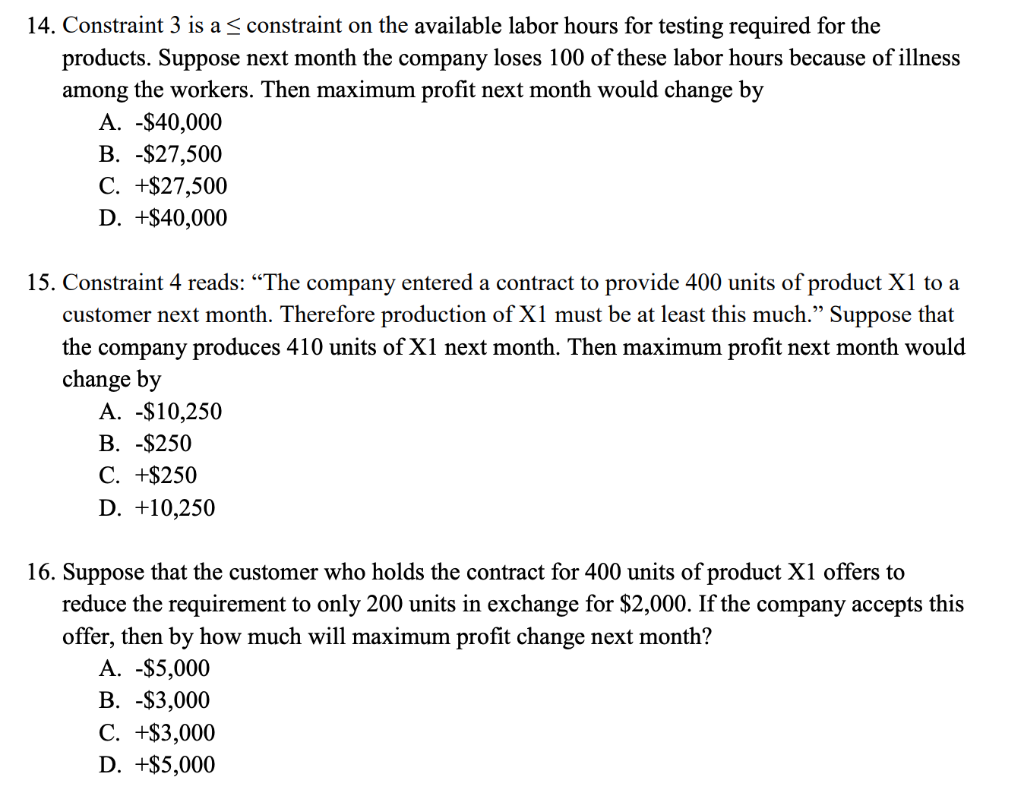 A company produces two products: X1 and X2. The