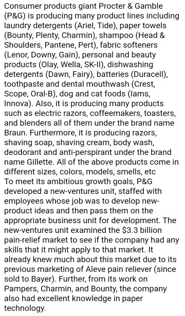. Required: Consumer products giant Procter &