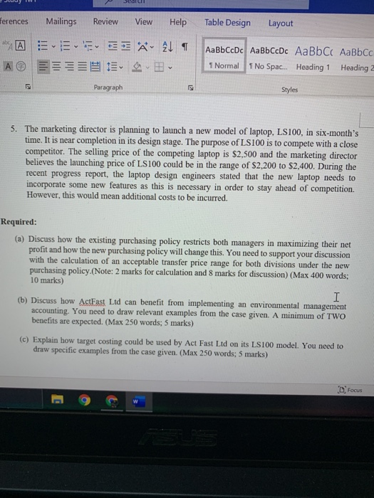 Case Study Two: Act Fast Ltd Act Fast Ltd is a
